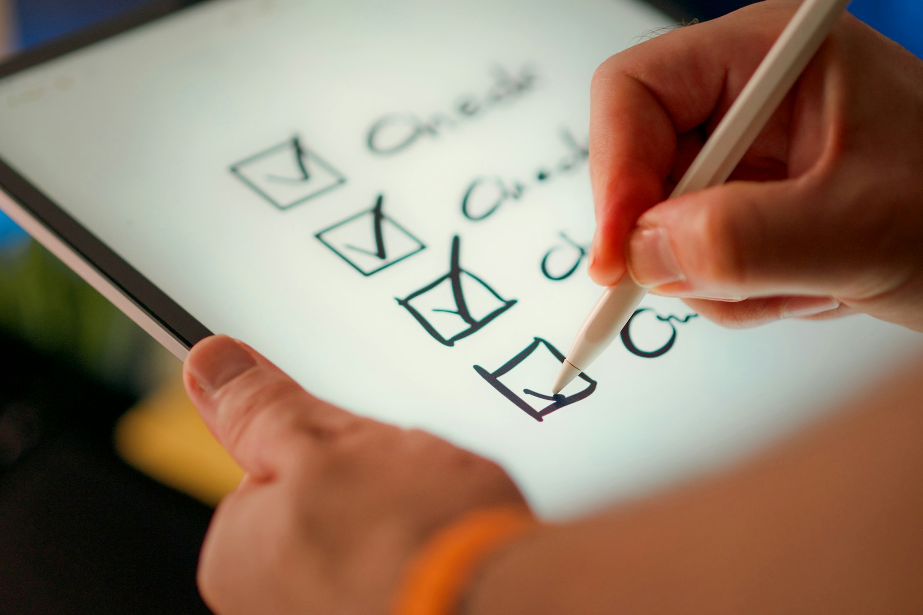 Checking off a submission checklist